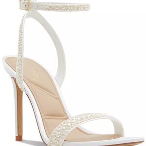 Aldo White Pearl-Adorned Heels